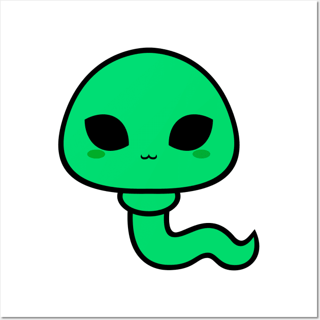 Cute Kawaii Sperm Alien Wall Art by alien3287